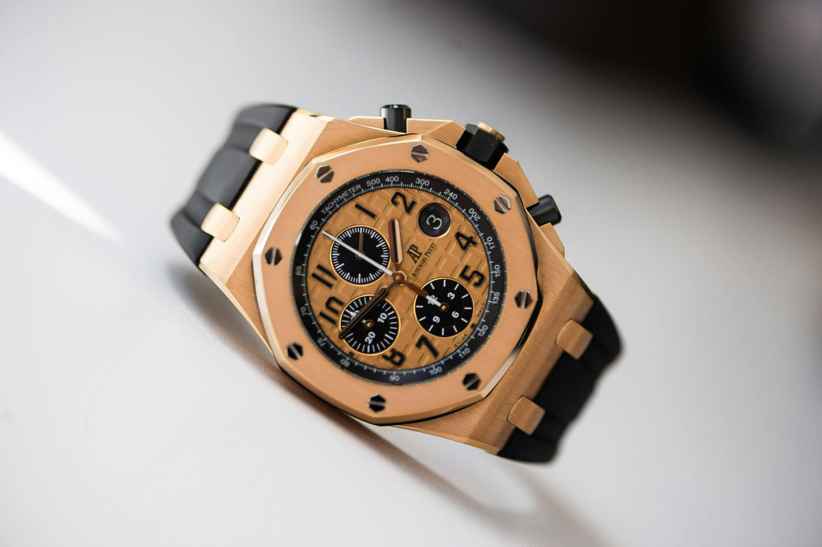 Audemars Piguet Royal Oak Offshore Chronograph 26470OR.OO.A002CR.01 featuring a 42mm 18k rose gold